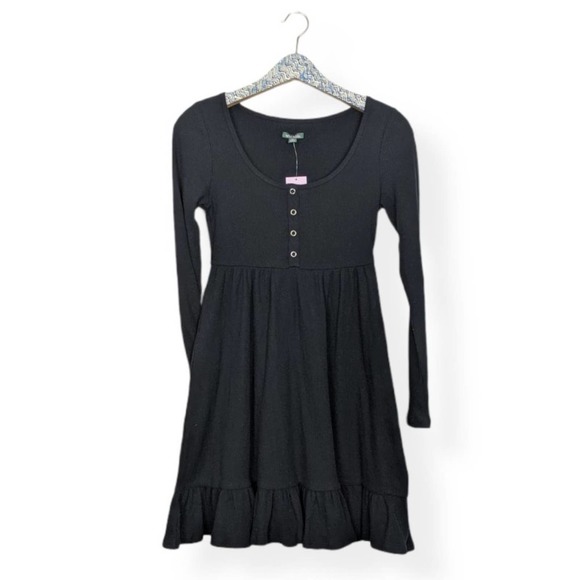tweed knit dress Tweed check long sleeve dress – Ancosti main image 0